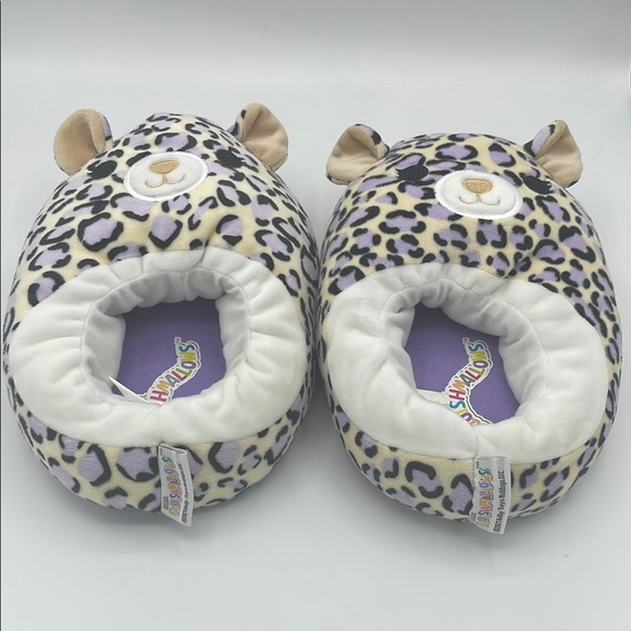 Squishmallows Other - Squishmallows Purple and Black Leopard Animal Slippers